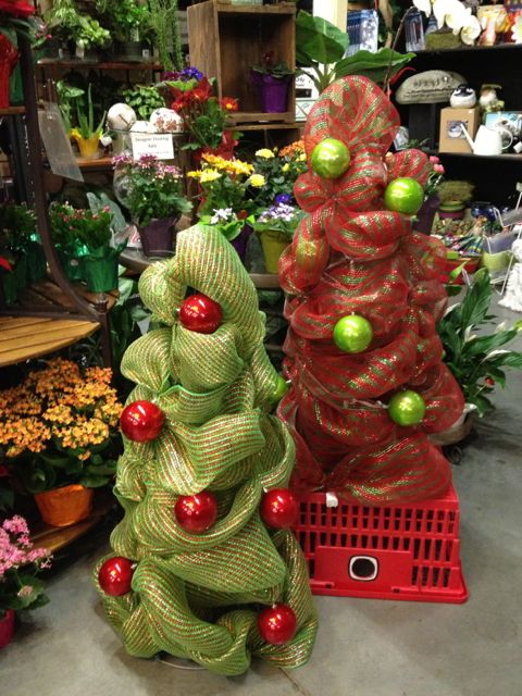 Christmas tree shop with tomato cage