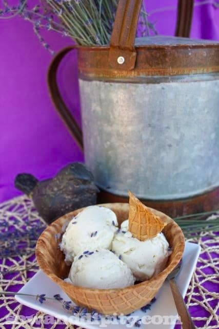 Homemade lavender icecream